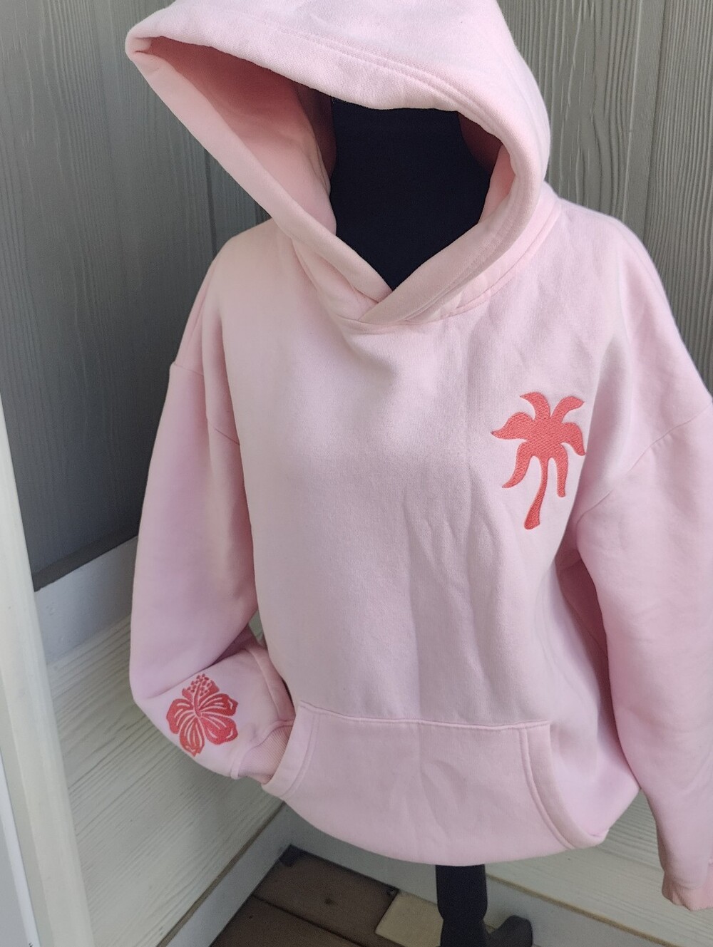 Pink Palm Puff "Everything Comes In Waves" Hoodie Size S Hoodie / XS Pants - Picture 3 of 15